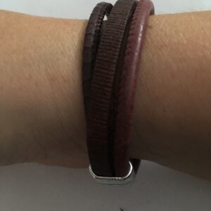 Leren armband rood met magneetsluiting