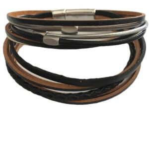 Armbandenset zwart met magneetsluiting