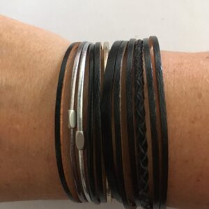Armbandenset zwart met magneetsluiting