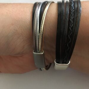Armbandenset zwart met magneetsluiting
