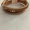 Armbandenset leer rose goud met magneetsluiting