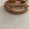Armbandenset leer rose goud met magneetsluiting
