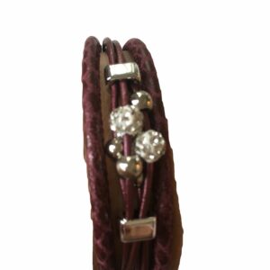 Leren armband aubergine met magneetsluiting