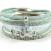 Armbandenset XL Turquoise Leer