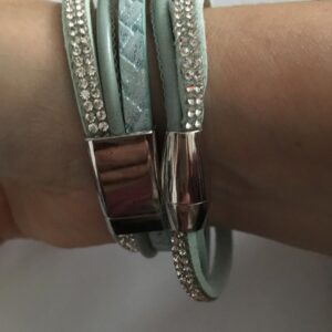 Armbandenset XL Turquoise Leer