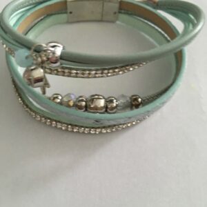 Armbandenset XL Turquoise Leer