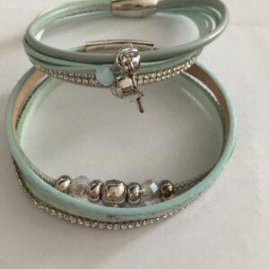 Armbandenset XL Turquoise Leer