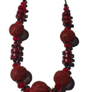 Ketting rood met rode ballen