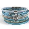 Armbandenset ijsblauw leer met magneetsluiting