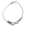 Enkelbandje infinity turquoise