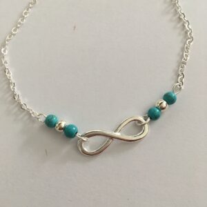 Enkelbandje infinity turquoise