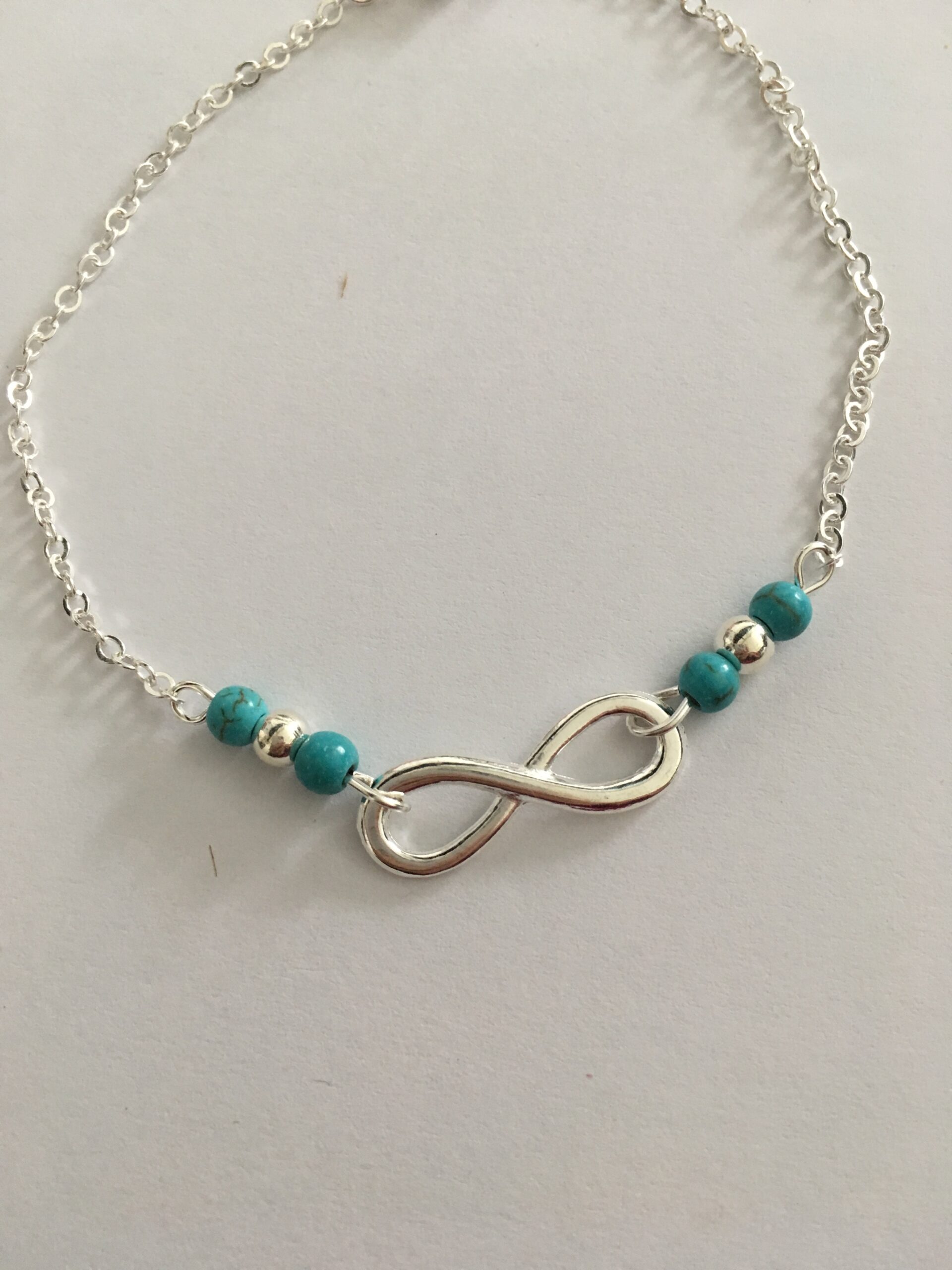 Enkelbandje infinity turquoise