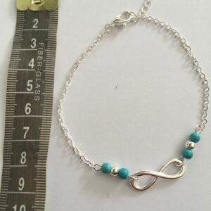 Enkelbandje infinity turquoise
