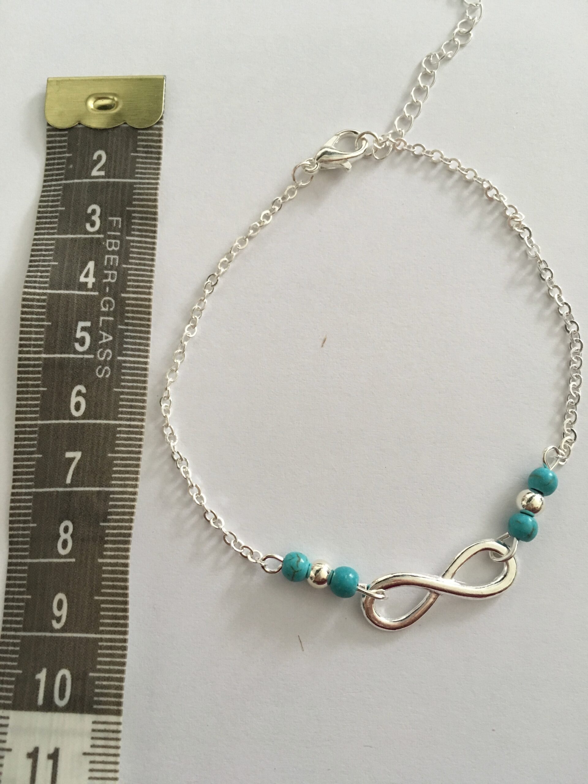 Enkelbandje infinity turquoise