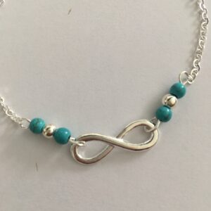 Enkelbandje infinity turquoise