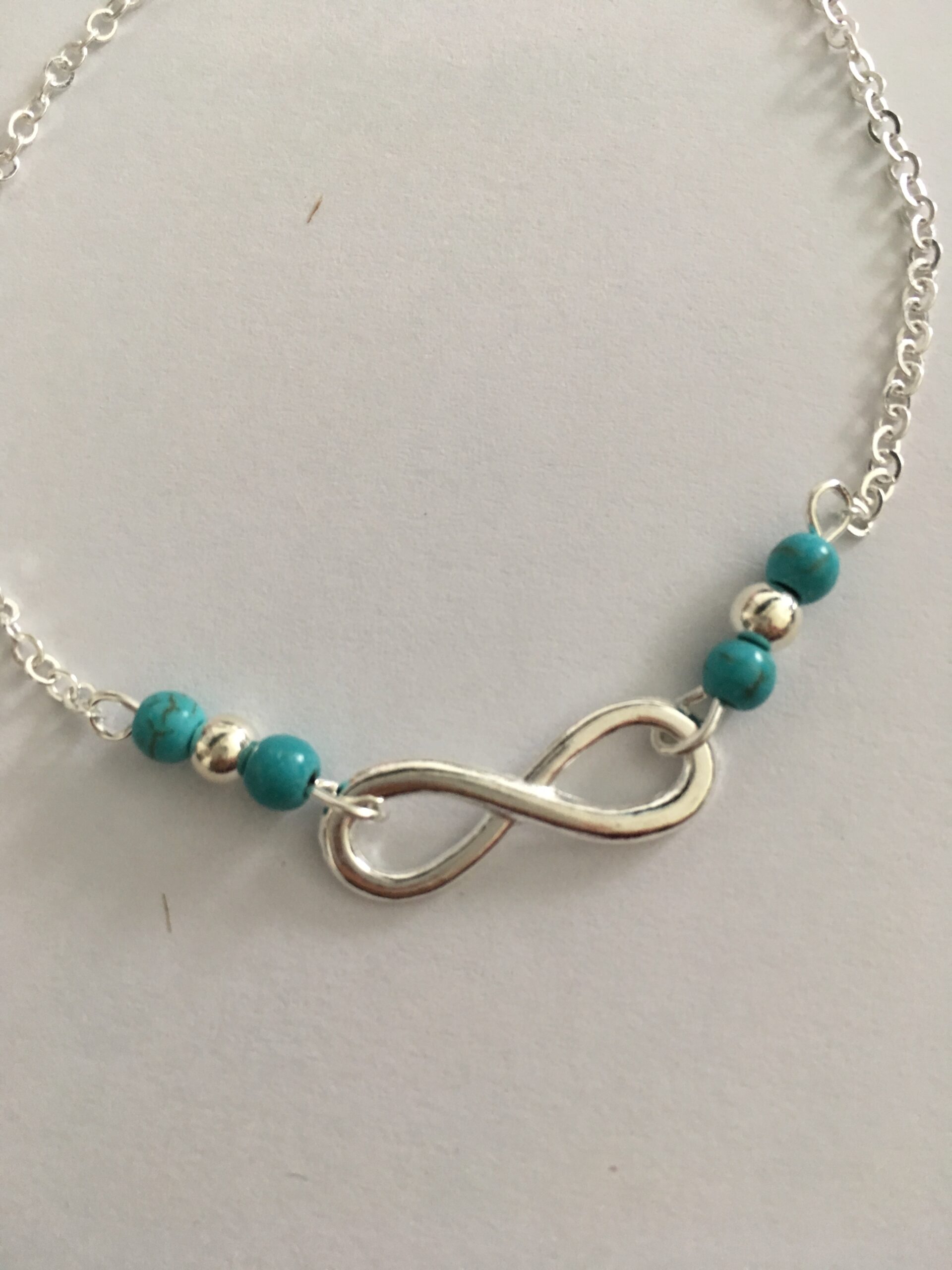Enkelbandje infinity turquoise