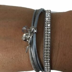 Armbandenset XL grijs met magneetsluiting