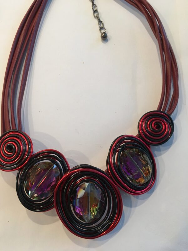 Aluminiumketting rood zwart - Afbeelding 3