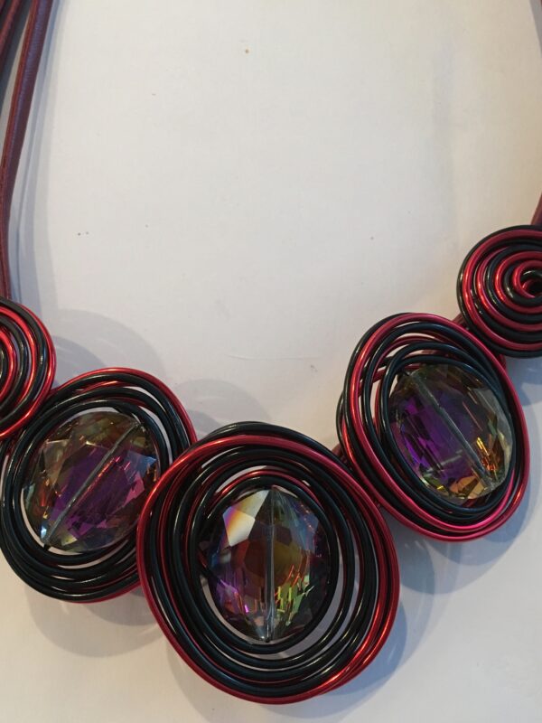 Aluminiumketting rood zwart - Afbeelding 2
