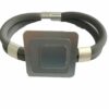 Armband rubber grijs met aluminium vierkant