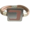 Armband rubber roze met aluminium