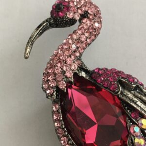 Broche flamingo groot roze paars