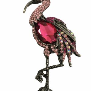 Broche flamingo groot roze paars