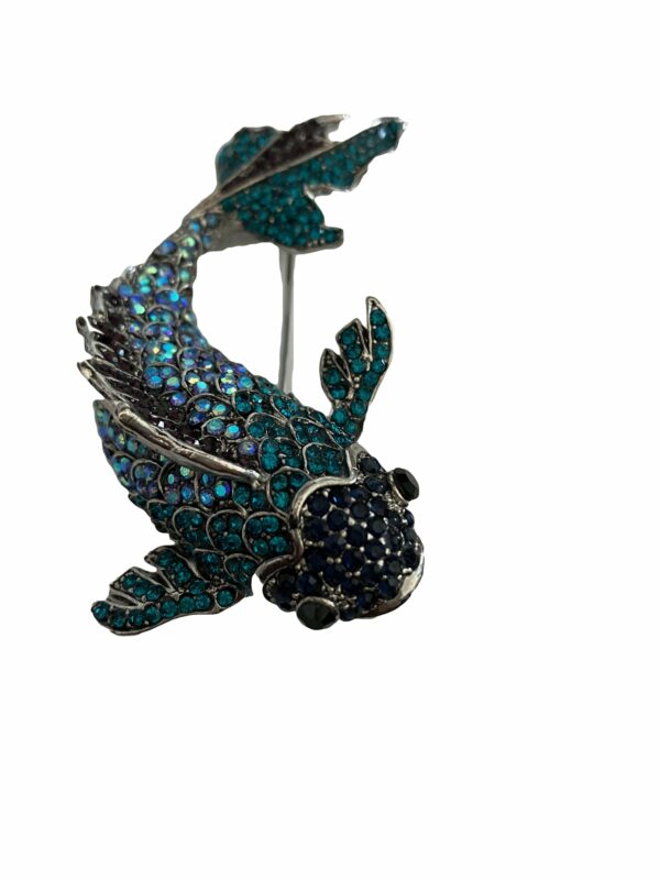 Broche blauwe vis groot