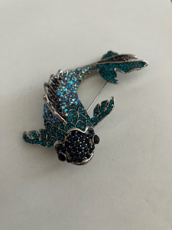 Broche blauwe vis groot - Afbeelding 2