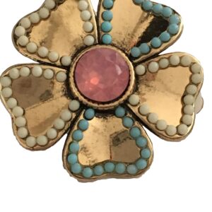 Clipoorbel goudkleurig met bloem