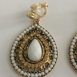 Clipoorbel hanger goudkleurig wit