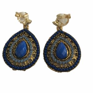 Clipoorbel hanger goudkleurig blauw