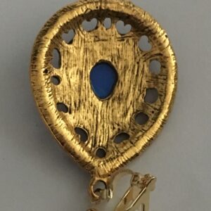 Clipoorbel hanger goudkleurig blauw
