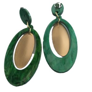 Clipoorbel hangend groen goudkleurig plaatje