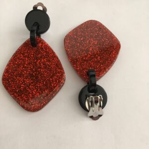 Clipoorbel hangend rood zilverkleur