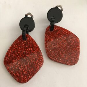 Clipoorbel hangend rood zilverkleur