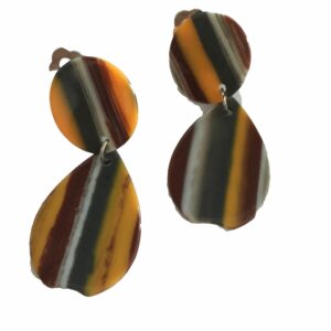 Clipoorbel hanger bruin geel wit