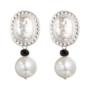 Clipoorbel hanger zilverkleurig met parel