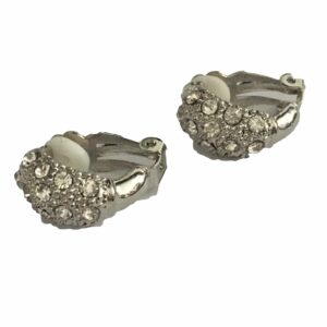 Clipoorbel rond met strass zilverkleurig