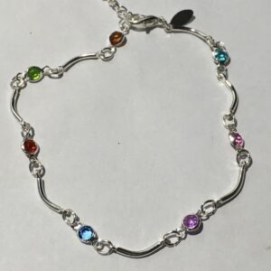 Enkelbandje gekleurd met buisjes