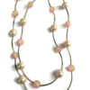 Ketting laagjes parel crème wit met roze