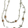 Ketting laagjes met witte parels en buisjes