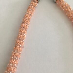 Ketting gevlochten roze/zalm met wit
