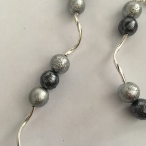 Sieradenset ijsparels grijs (ketting, armband en oorbellen)