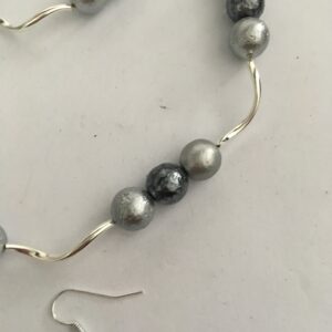 Sieradenset ijsparels grijs (ketting, armband en oorbellen)