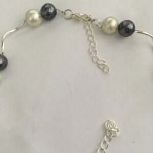 Sieradenset ijsparels grijs (ketting, armband en oorbellen)