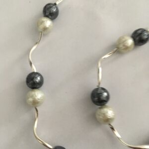 Sieradenset ijsparels grijs (ketting, armband en oorbellen)