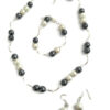 Sieradenset ijsparels grijs (ketting, armband en oorbellen)