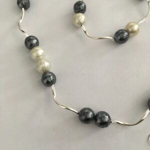 Sieradenset ijsparels grijs (ketting, armband en oorbellen)