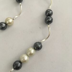Sieradenset ijsparels grijs (ketting, armband en oorbellen)